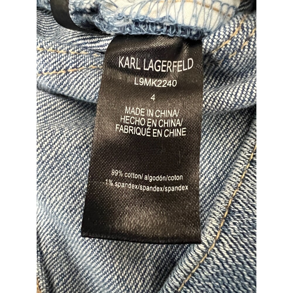 Karl Lagerfeld Paris Button Fly Raw Released Step Hem Jeans - Women's 4 - Picture 6 of 11